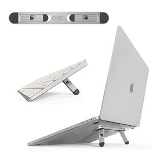 ovel – portable laptop stand and keyboard riser – foldable laptop stand – travel laptop stand – keyboard feet – keyboard stand for desk – ergonomic – aluminum – soporte para laptop – small / folding