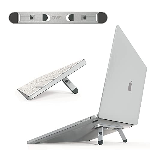 OVEL - Portable Laptop Stand and Keyboard Riser - Foldable Laptop Stand - Travel Laptop Stand - Keyboard Feet - Keyboard Stand for Desk - Ergonomic - Aluminum - Soporte para Laptop - Small / Folding