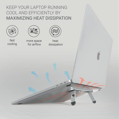 OVEL - Portable Laptop Stand and Keyboard Riser - Foldable Laptop Stand - Travel Laptop Stand - Keyboard Feet - Keyboard Stand for Desk - Ergonomic - Aluminum - Soporte para Laptop - Small / Folding