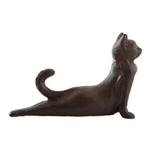 dii cast iron door stop collection heavy & decorative stopper, 6.25x2x4″, yoga cat