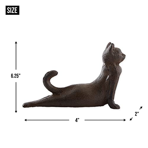 DII Cast Iron Door Stop Collection Heavy & Decorative Stopper, 6.25x2x4", Yoga Cat