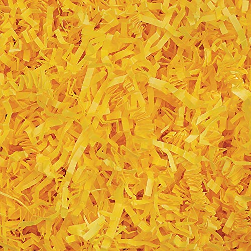 MagicWater Supply Crinkle Cut Paper Shred Filler (4 oz) for Gift Wrapping & Basket Filling - Yellow