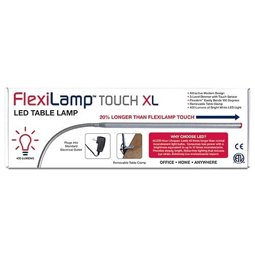 Americanails FlexiLamp Touch XL - LED Table Desk Lamp - Removable Clamp - Adjustable Lighting for Nail Stations - Manicure Table Light - Flexible Arm – 3 Brightness Levels - Touch Sensor - 400 Lumens