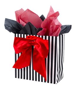 hallmark signature 10″ large gift bag with tissue paper (red bow) for birthdays, valentine’s day, sweetest day and more