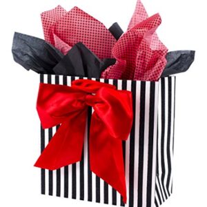 Hallmark Signature 10" Large Gift Bag with Tissue Paper (Red Bow) for Birthdays, Valentine's Day, Sweetest Day and More