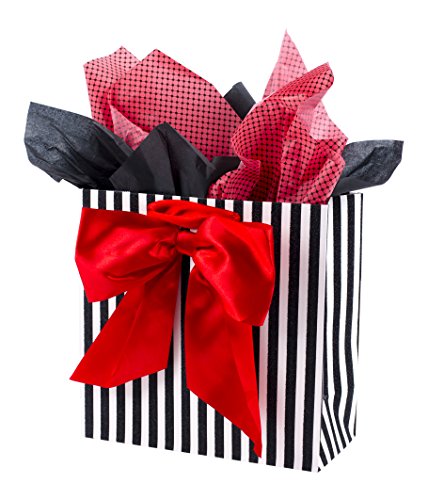 Hallmark Signature 10" Large Gift Bag with Tissue Paper (Red Bow) for Birthdays, Valentine's Day, Sweetest Day and More