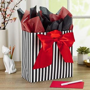 Hallmark Signature 10" Large Gift Bag with Tissue Paper (Red Bow) for Birthdays, Valentine's Day, Sweetest Day and More