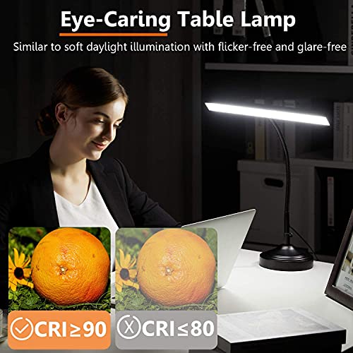 CELYST LED Desk Lamp Piano Light with Interchangeable Base and Clamp, Eye-Caring Table Lamp & Clip Lamp with 3 Color Modes & Stepless Dimming, Memory Function, Flexible Gooseneck for Reading, 10W