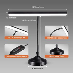 CELYST LED Desk Lamp Piano Light with Interchangeable Base and Clamp, Eye-Caring Table Lamp & Clip Lamp with 3 Color Modes & Stepless Dimming, Memory Function, Flexible Gooseneck for Reading, 10W