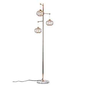 Hsyile KU300259 Industrial Style Crystal Tree Floor Lamp for Living Room,Bedroom,Office,Golden Floor Light,3 Lights