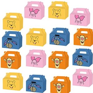 QWAERPLPN 16Pcs Cute Bear Party Gift Boxes,Cute Bear Birthday Party Favors,Goodies Boxes,Candy Gift Bag for Anime Themed Party