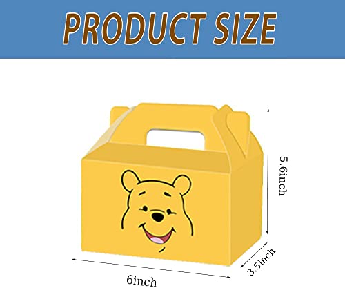 QWAERPLPN 16Pcs Cute Bear Party Gift Boxes,Cute Bear Birthday Party Favors,Goodies Boxes,Candy Gift Bag for Anime Themed Party