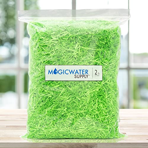 MagicWater Supply Crinkle Cut Paper Shred Filler (2 LB) for Gift Wrapping & Basket Filling - Lime Green