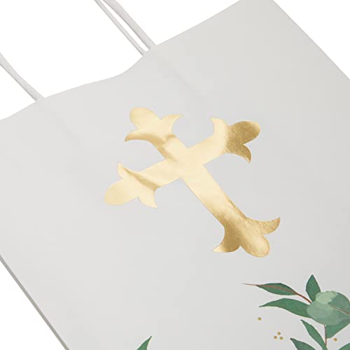 Religious Party Favor Gift Bags for Christening Gifts for Girls and Boys Baptism, First Communion (10 x 8 x 4 In, 15 Pack)