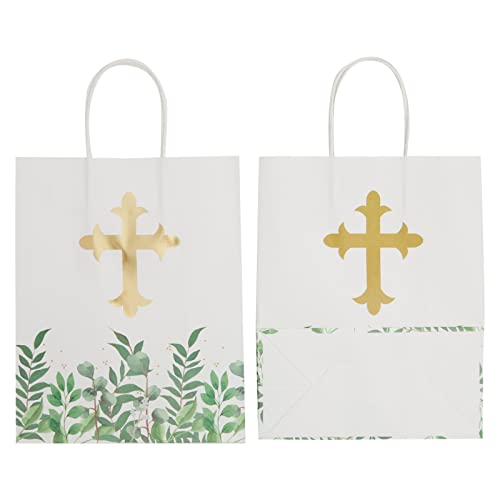 Religious Party Favor Gift Bags for Christening Gifts for Girls and Boys Baptism, First Communion (10 x 8 x 4 In, 15 Pack)