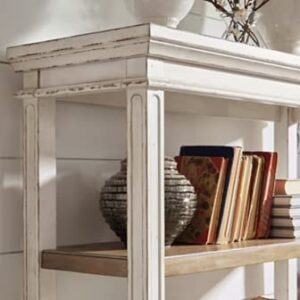 Signature Design by Ashley Carynhurst Rustic Farmhouse Printer Stand with Casters, Whitewash