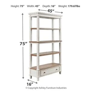 Signature Design by Ashley Carynhurst Rustic Farmhouse Printer Stand with Casters, Whitewash