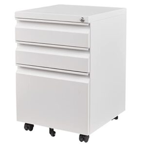 sisesol 3 drawer mobile file cabinet under desk storage drawers file cabinets for home office, office organization file cabinet with lock metal filing cabinet for legal/letter/a4 file with slim width