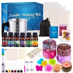 catcrafter scented diy candle making kit – soy wax candle kit art & candle making supplies & materials for adults with candle wax paraffin wax melter candles bulk for small business supplies home