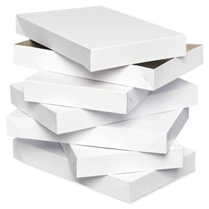 american greetings white shirt boxes with lids for birthdays, easter, mother’s day, father’s day, graduation and all occasions (6-count, 14.75” x 9.5”)