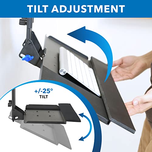 Mount-It! Monitor and Keyboard Wall Mount, Height Adjustable Standing VESA Keyboard Tray, 25 Inch Wide Platform with Mouse Pad (MI-7915)