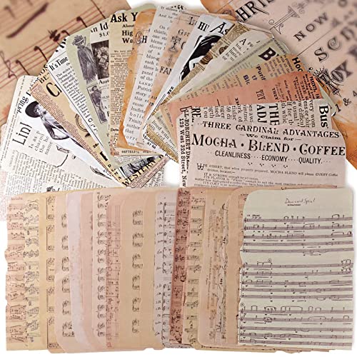 50 Sheets Vintage Scrapbook Material Paper Set 4.7x6.7Inch Journaling Scrapbooking Bullet Journals Natural Art Craft Supplies Decoration for Planner Gift Card Diary Album (A)