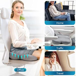 Seat Cushion for Tailbone Pain Relief, Pressure Relief Seat Cushion, Seat Cushions for Office Chairs, Memory Foam Coccyx Cushion Tailbone Pain, Sciatica & Back Pain Relief (Grey)