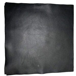 Natural Grain Cow Leathers: 12'' x 12'' Pre-Cut Leather Pieces (Black, 1 Piece)