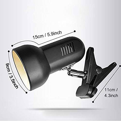 INKECI LED Clamp Work Lamp, 5W 360° Rotatable Head, Ultra Bright Work Bench Light, Desk Lamp with Clip,3 Color Temperature Modes, 4.9ft Plug & Play Cord (Black)…