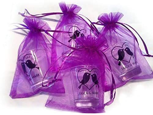 4''X6" Organza Bags,100PCS 10X15CM Drawstring Organza Jewelry Favor Pouches Wedding Party Festival Gift Bags Candy Bags (Purple)