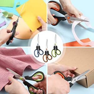 Scissors, All Purpose Thickened Craft Scissor 8.5", Stainless Steel Sharper Comfort Grip Sewing Fabric Scissors for Office School Home Supplies, Right/Left Handed, 3-Pack…