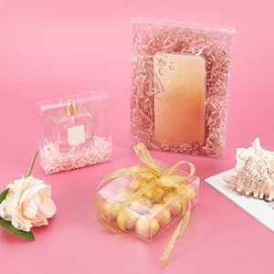 BENECREAT 30PCS Clear Wedding Favour Boxes 4x4x1.2 Rectangle PVC Transparent Gift Boxes for Candy Chocolate Valentine