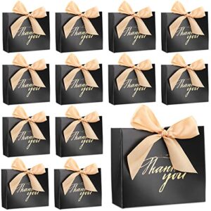 wesiti 80 pack mini thank you gift bags goodie favor bags with bow 4.53 x 1.77 x 3.94 inch paper bags for gift wrap (black foil)