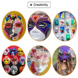 16 Pcs DIY Full Face Masks,Paintable Paper Mask,White Craft Masks,Cosplay Masquerade Mask for Halloween Party,DIY Creativity,Women,Men,Kids,2 Sizes