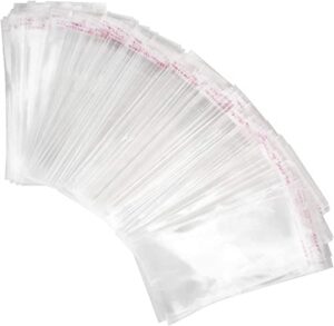 400pcs cellophane bags clear plastic self adhesive bags 3.5 x 5.5 inch, opp bag small clear resealable cello bags for cookies, cellophane bags small for bakery candle soap prints card (9 * 17cm)