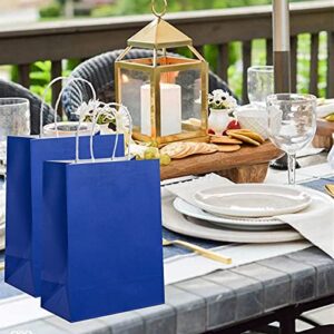 Kolaxen Royal Blue Kraft Paper Gift Bags with Tissue Paper 24 Pcs 10.6 * 7.9 * 4.3 inches, Medium Gift Bags with Handles for Birthday, Party, Wedding, Baby Shower