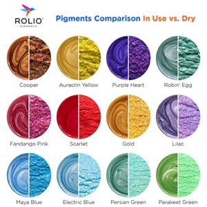 Rolio Mica Powder Epoxy Resin Pigment - Art Set for Resin Epoxy - for Soap Making, Nail Polish Set, Lip Gloss Set, Eye Shadow, Bath Bomb, Slime & Candle Jars - 10g, 24 Jars