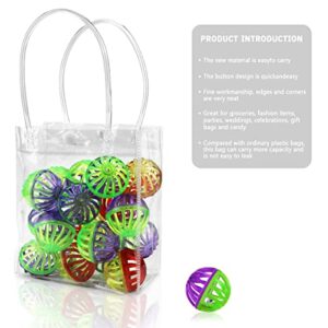 CZWESTC 16 Pcs Clear PVC Gift Bags with Handles, Small Transparent Gift Wrap Bags, Clear Tote Bag, Reusable Shopping Bags with Handle for Merchandise, Retail, Small Business (5.9 x 5.1 Inch)