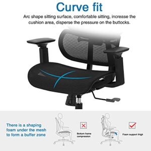 SAMOFU Ergonomic Office Chair, Backrest Height Adjustable Desk Chair,Big and Large Mesh Chair with Adjustable Lumbar Support/Armrest, High Back Computer Chair Executive Chair with Tilt & Lock Function