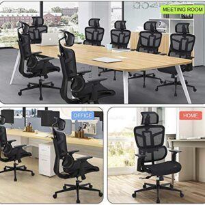 SAMOFU Ergonomic Office Chair, Backrest Height Adjustable Desk Chair,Big and Large Mesh Chair with Adjustable Lumbar Support/Armrest, High Back Computer Chair Executive Chair with Tilt & Lock Function