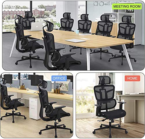 SAMOFU Ergonomic Office Chair, Backrest Height Adjustable Desk Chair,Big and Large Mesh Chair with Adjustable Lumbar Support/Armrest, High Back Computer Chair Executive Chair with Tilt & Lock Function