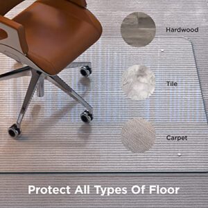 Office Chair Mat for Carpet, 46"X36" Glass Chair Mats for Carpeted or Hard Floors, 1/4'' Thick Clear Tempered Glass Desk Chair Mat for Home/Office Floor, Effortless Rolling, and Easy Clean