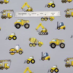 Construction Digger Dump Truck Forklift Gift Wrapping Paper - 24"x10'