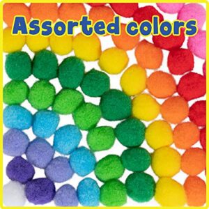 READY 2 LEARN Pom Poms - Set of 240 - Assorted Colors - Art Supplies for DIY Crafts and Hobbies - 1 in. wide