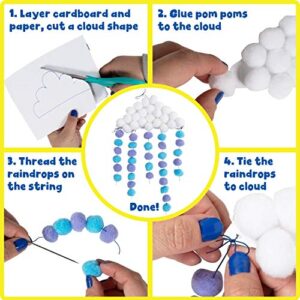 READY 2 LEARN Pom Poms - Set of 240 - Assorted Colors - Art Supplies for DIY Crafts and Hobbies - 1 in. wide