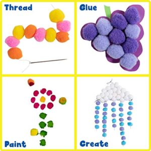 READY 2 LEARN Pom Poms - Set of 240 - Assorted Colors - Art Supplies for DIY Crafts and Hobbies - 1 in. wide