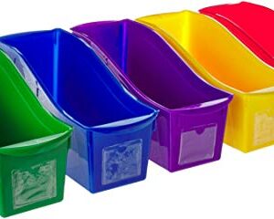 Storex Interlocking Book Bins, 5 1/3 W x 14 1/3 L x 7 H, 5 Color Set, Plastic (70105U06C)