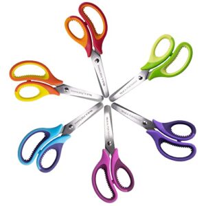 wa portman 5 inch blunt kids scissors 6 pack – small scissors for home and classroom craft supplies – kids safety scissors for back to school – scissors for school kids – blunt tip scissors for kids