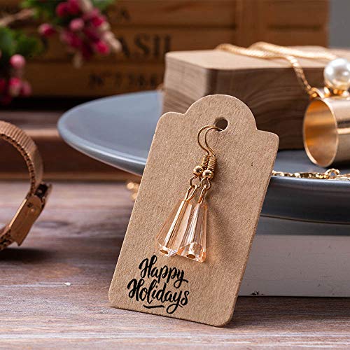 Homum 200pcs Premium Gift Tags with 200 Root Natural Jute Twine, Double-Sided Available Kraft Paper Price Tags, Craft Tags Labels Jewelry Tags with String for Wedding Christmas Day Thanksgiving