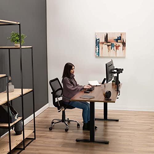 VIVO Electric Stand Up Desk Frame Workstation, Single Motor Ergonomic Standing Height Adjustable Base with Simple Controller, Black, DESK-V100EB